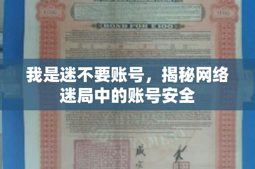 我是迷不要账号，揭秘网络迷局中的账号安全
