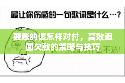 要账的该怎样对付，高效追回欠款的策略与技巧