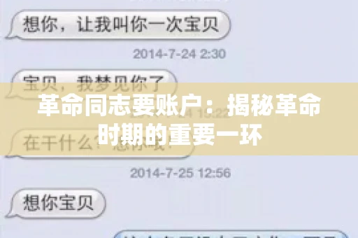 革命同志要账户：揭秘革命时期的重要一环