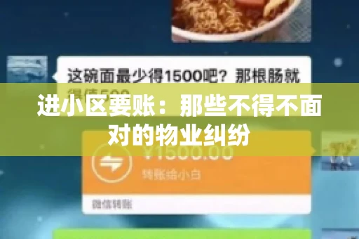 进小区要账：那些不得不面对的物业纠纷